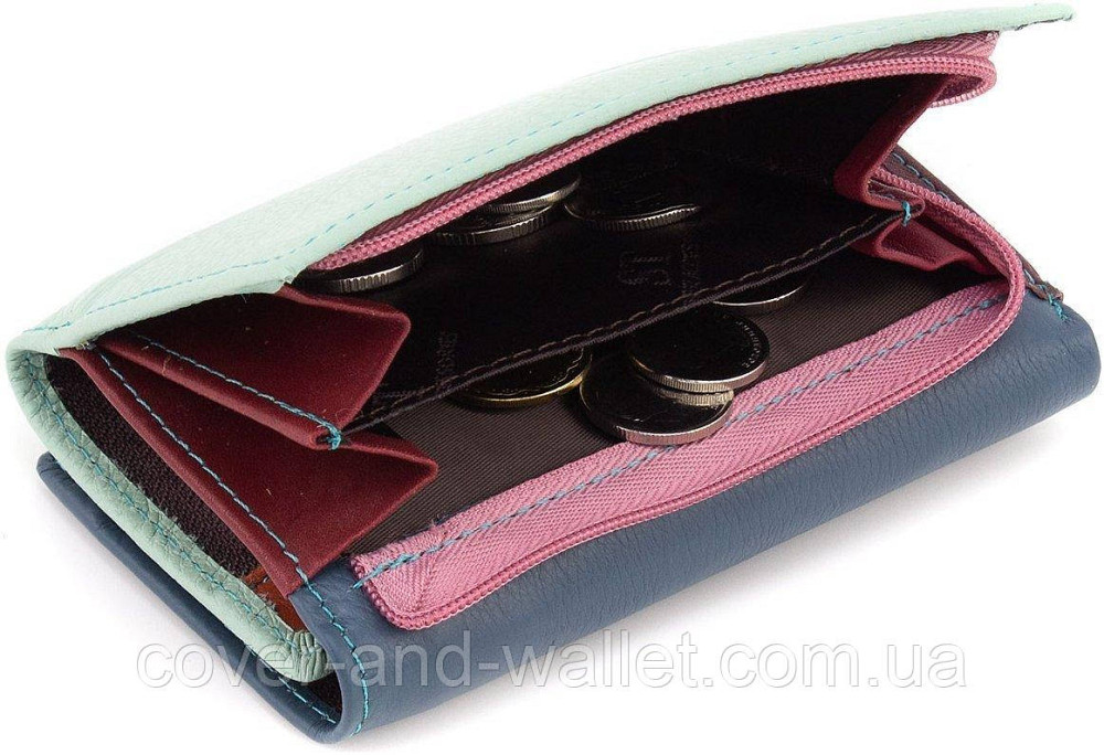 Красивий жіночий гаманець компактного розміру із натуральної шкіри блакитного кольору ST Leather Київ - фото 4