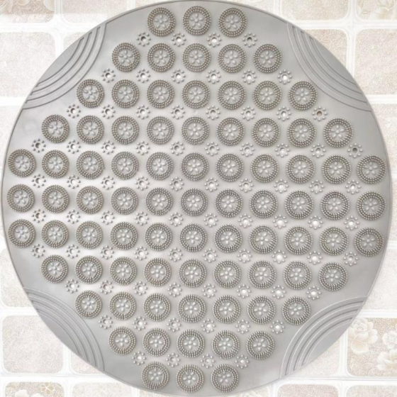 Коврик для ванной и душа из ПВХ 55*55 см круглый на присосках, противоскользящий,массажный Хаки Каменец-Подольский