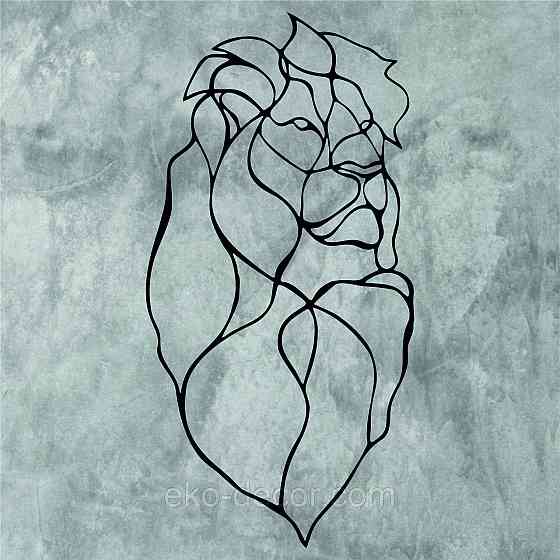 Настенный декор Панно «Лев» Декор на стену 70*35 см, Черный Киев