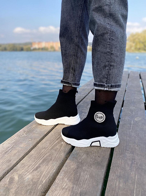 No brend Кросівки жіночі Q-7 чорні (весна-літо, сітка) (3172) Коломия - фото 5