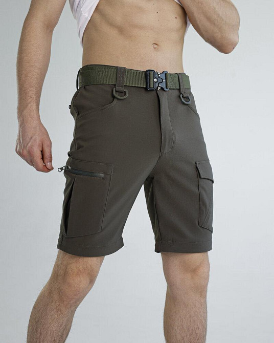 Повсякденні штани-шорти чоловічі хакі. Штани-карго для чоловіків хакі Pobedov Transformer 2.0 Київ - фото 3