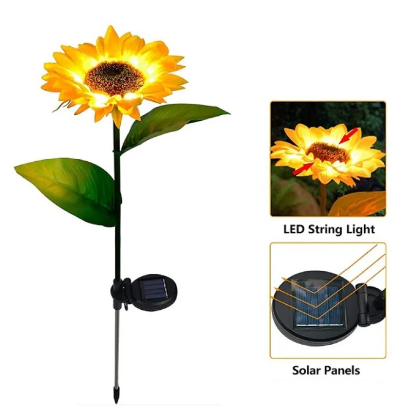 Садовый светильник Подсолнух на солнечной батарее с авто включением, уличный ( упаковка = 2 шт ) Одесса - изображение 2