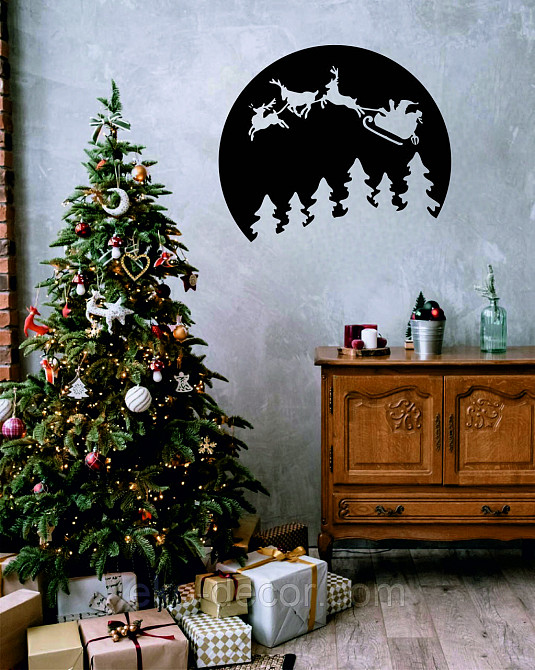 Декоративное настенное Панно «Новый год», Декор на стену 110*93 см, Чёрный Киев - изображение 1