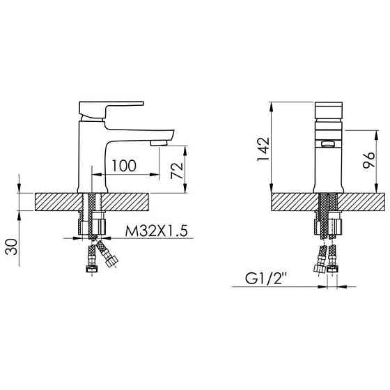 Змішувач для раковини Lidz Wawel 001білий/хром Київ