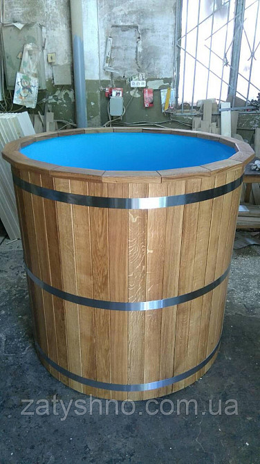 Купель із вставкою дубова/купель кругла із дуба/ купель дубова зі вставкою Київ - фото 7