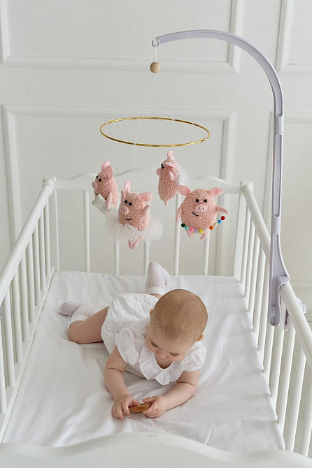 Дитячий мобіль на ліжечко для немовлят WoollyFox "Веселі свинки" Київ - фото 10