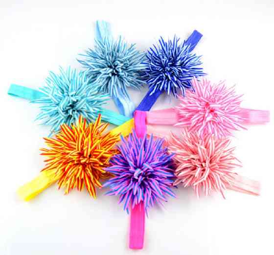 Пов'язка дитяча з квіткою пудра - розмір квітки близько 9 см, окружність 34-46см Київ