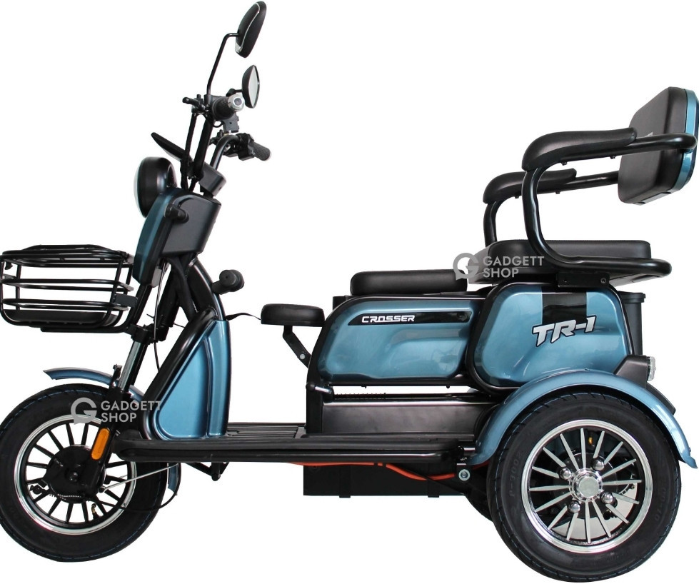 Електроскутер триколісний Crosser TR1 PRO (1200ВТ 72В 24Ah) - Синий. Харьков - изображение 3