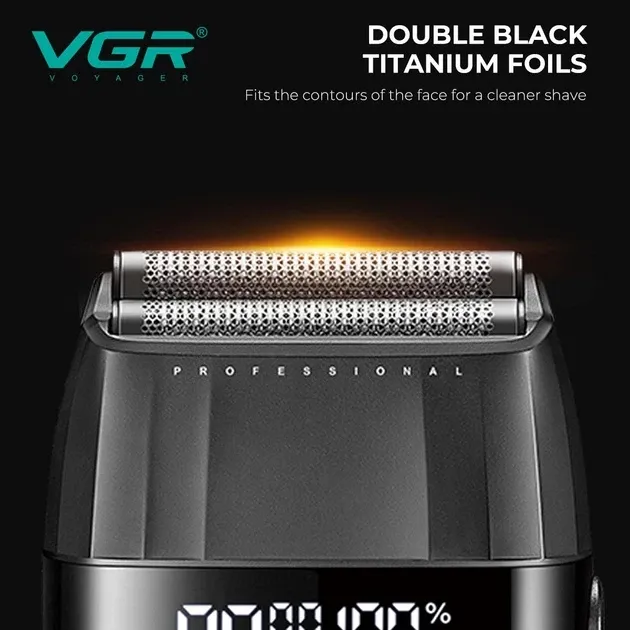 Барбер-набір 4в1 VGR V-640 S4 Black: машинка, тример, шейвер, фен BLDC 9000 RPM, USB Type-C, LED-дисплей Одеса - фото 5