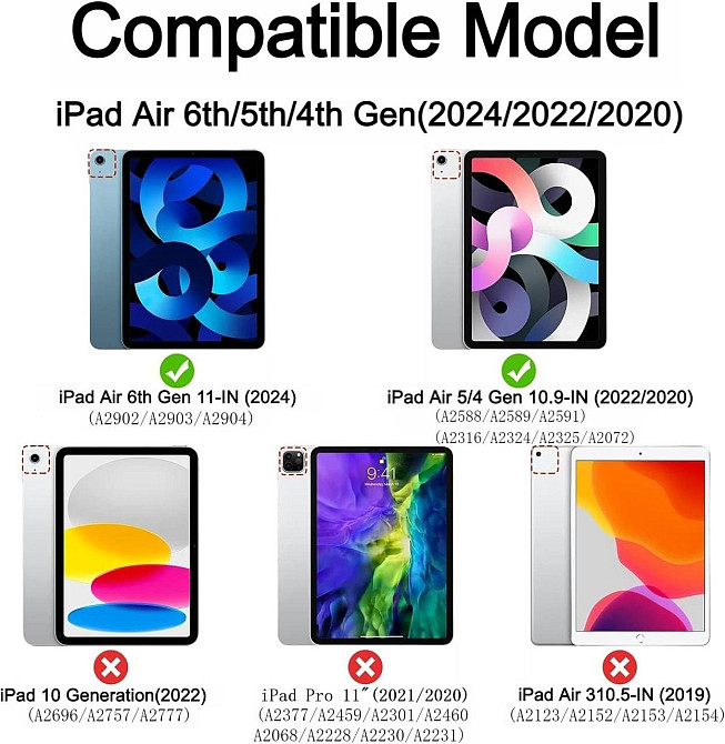 Фірмов чохол Bukoor для iPad Air 11 Inch 2024 (M2)/iPad Air 5 2022/Air 4 2020 10.9/iPad 4-го покоління 10.9 / iPad Pro 11 2018 Дніпро - фото 7