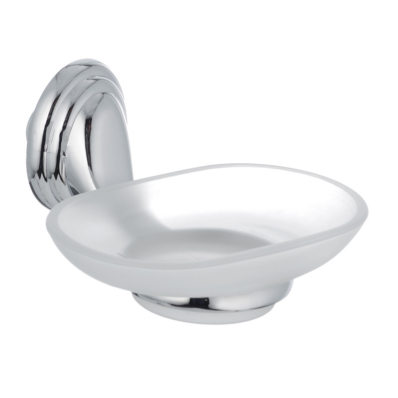 Мыльница настенная Zerix LR1502 стеклянная прозрачная с металлическим креплением (LL1491) Черновцы - изображение 1