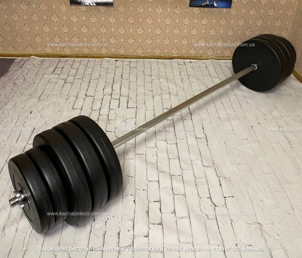 Штанга наборная + W-образный гриф с гантелями 140 кг Гантели, гири, штанги и диски ударостойкий пластик Киев - изображение 6