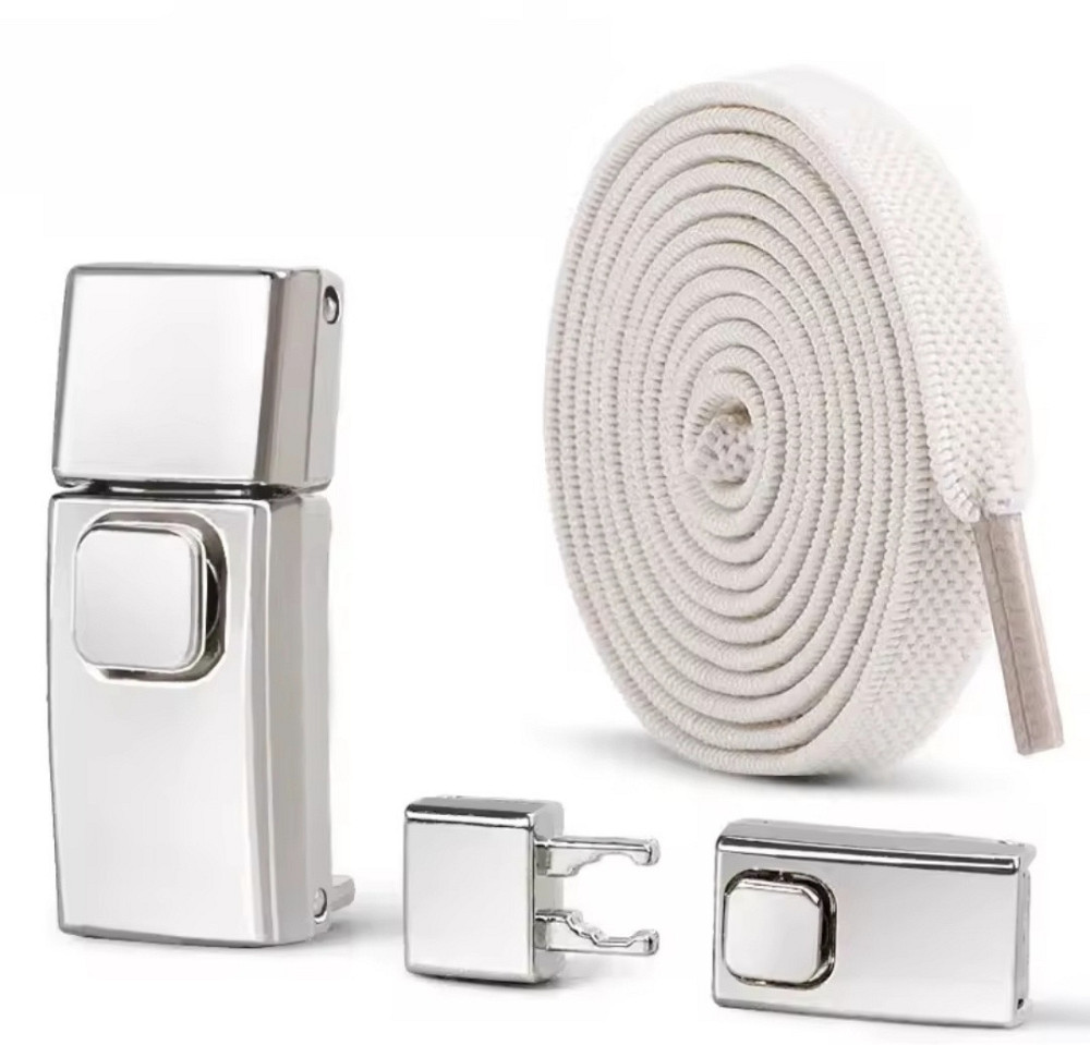 Еластичні шнурки без зав'язок з металевими застібками Бежевий Смела - изображение 1