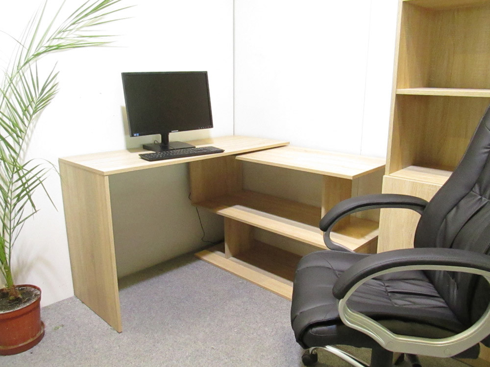 Стіл комп'ютерний поворотний з полицями М-ЗОН Джеко 1200 Німфея Альба (MZN-031031) Львів - фото 6