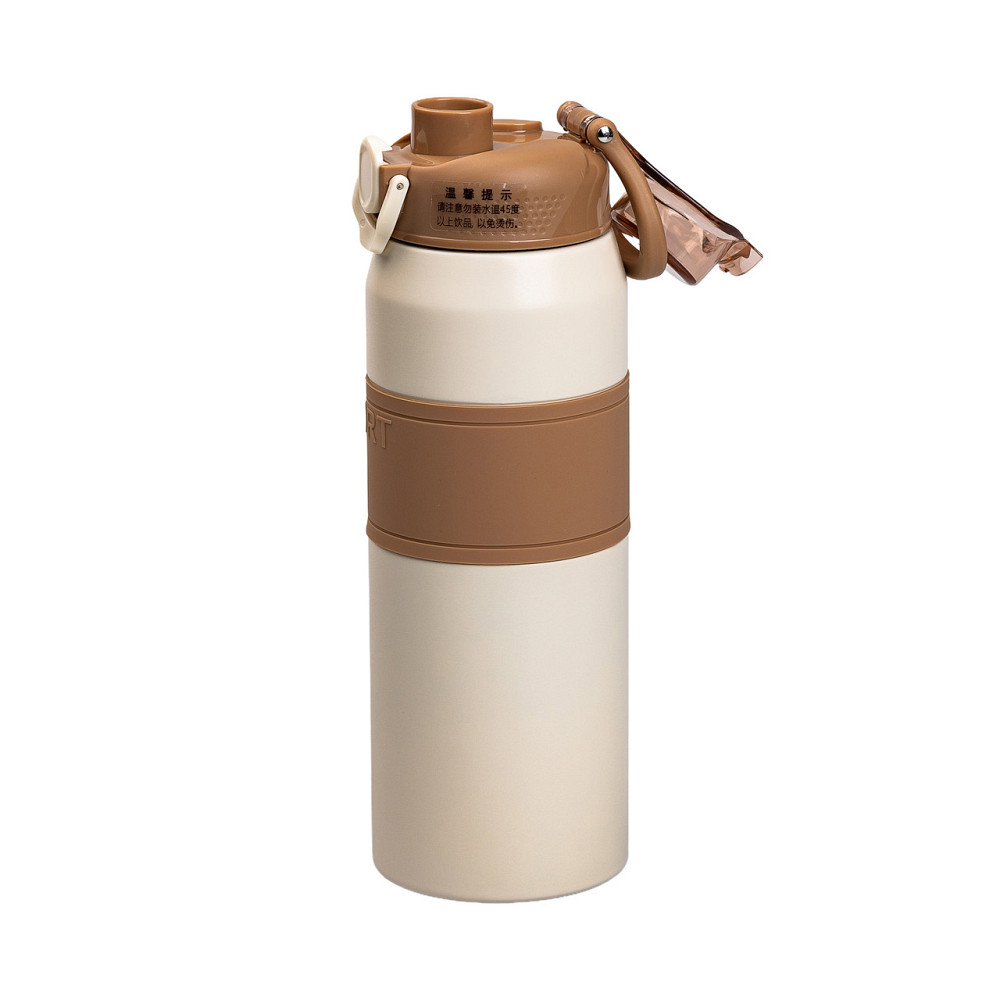 Термос із нержавіючої сталі з мундштуком 800 мл Коричневий HP-14-6BR Коломия - фото 4