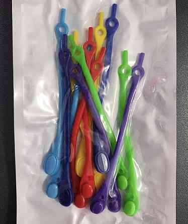 Шнурки силиконовые разноцветные 12 шт Смела