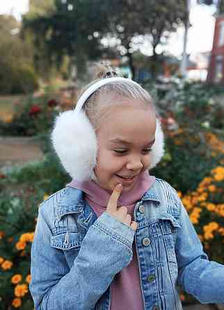 Хутряні навушники дитячі з кролика Білий Харків