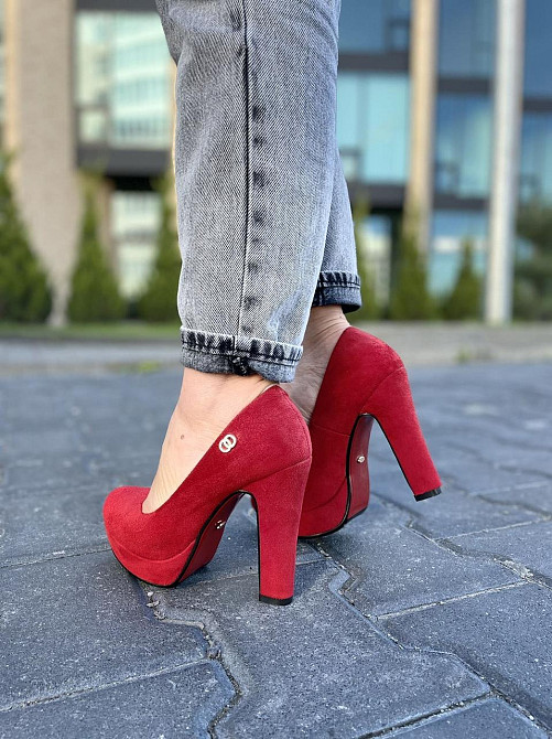 Туфлі жіночі STILLETA червоні еко-замша каблук 11см (D280-J004-4) 35р.36р. Коломия - фото 4