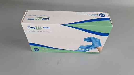 Рукавиці Вініл Сині (100 шт.) розмір M "CARE 365" (1 пачка) Харків