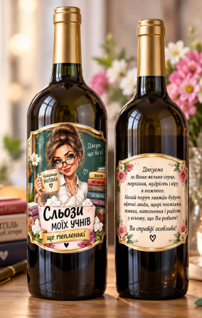 Прикольные этикетки на бутылку для учительницы «Слезы моих учеников» — подарок с юмором и теплыми пожеланиями Одесса
