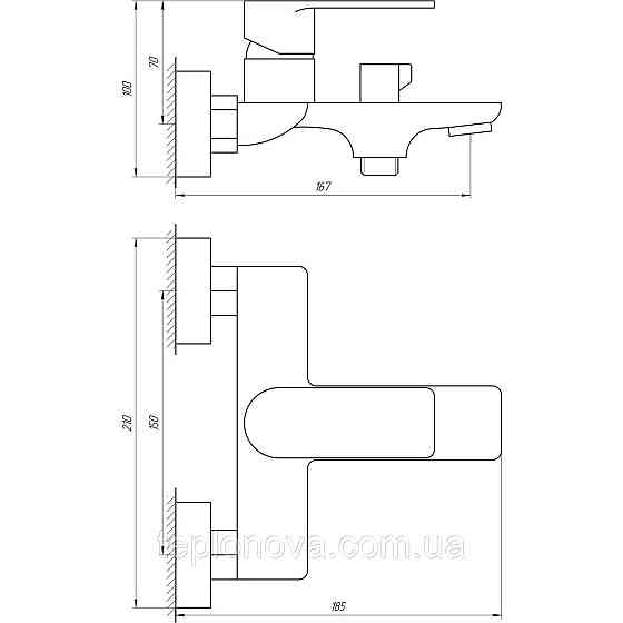 Смеситель для ванны Globus Lux Niagara GLN-0102N Черновцы