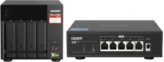 Сервер Сервер QNAP TS-473A-SW5T 4-Bay NAS, Czterordzeniowy AMD Ryzen V1500B 2,2 GHz, 8GB RAM, 2x 2,5 GbE LAN, 4x USB 3.2, M.2 Київ
