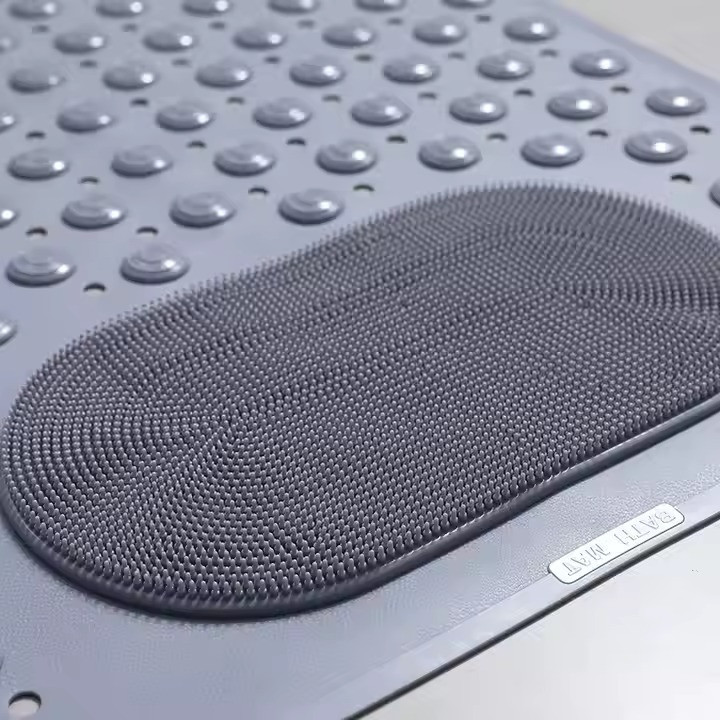 Коврик атискользящий для ванной комнаты и душа,массажный для ног силиконовый с присосками, серый 36.5х69 см Каменец-Подольский - изображение 9