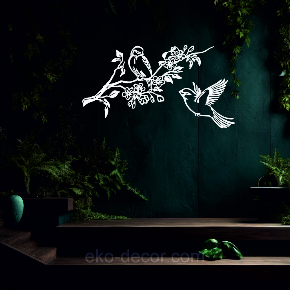 Декоративне настінне Панно «Пташки», Декор на стіну 110*61 см, Білий Київ - фото 3