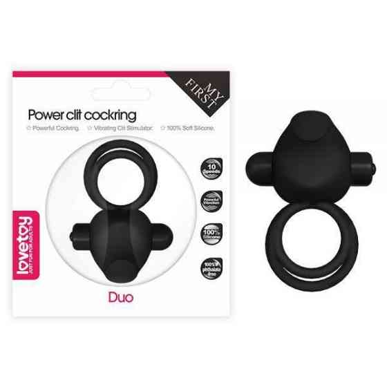 Эрекционное виброкольцо Power Clit Cockring, Black Sex Aura Киев