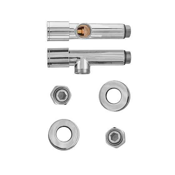 Комплект кранів для рушникосушки кутовий Koer KR.SET.533 - M1/2''xM1/2'' подовжений, хромований (KR5842)   ( 22297 ) Харьков