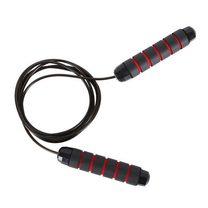 Скакалка швидкісна PowerPlay 4210 Power Weighted Jump Rope Чорна (2,7m.) Каменское - изображение 2