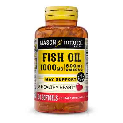 Жирные кислоты Mason Natural Рыбий жир и Омега 3 1000/600мг, Fish Oil & Omega 3, 30 геле (MAV14638) Винница