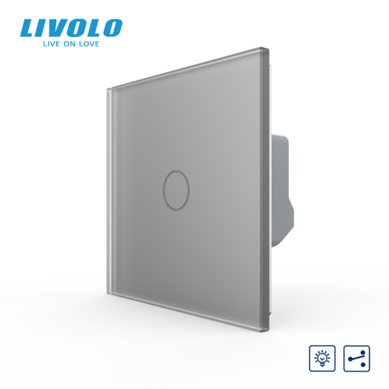LIVOLO Сенсорний прохідний/перехресний диммер LIVOLO сірий матове скло Коломия