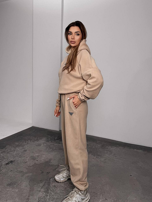 Женский теплый костюм, из флис полара L-XL, Бежевий Одеса - фото 2
