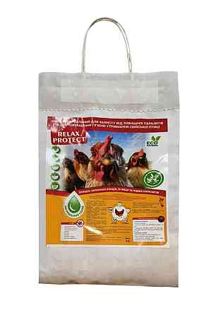 Універсальний засіб Релакс Протект RelaxProtect для захисту від паразитів у сільськогосподарської птиці та курників 5 кг, Круг Вінниця