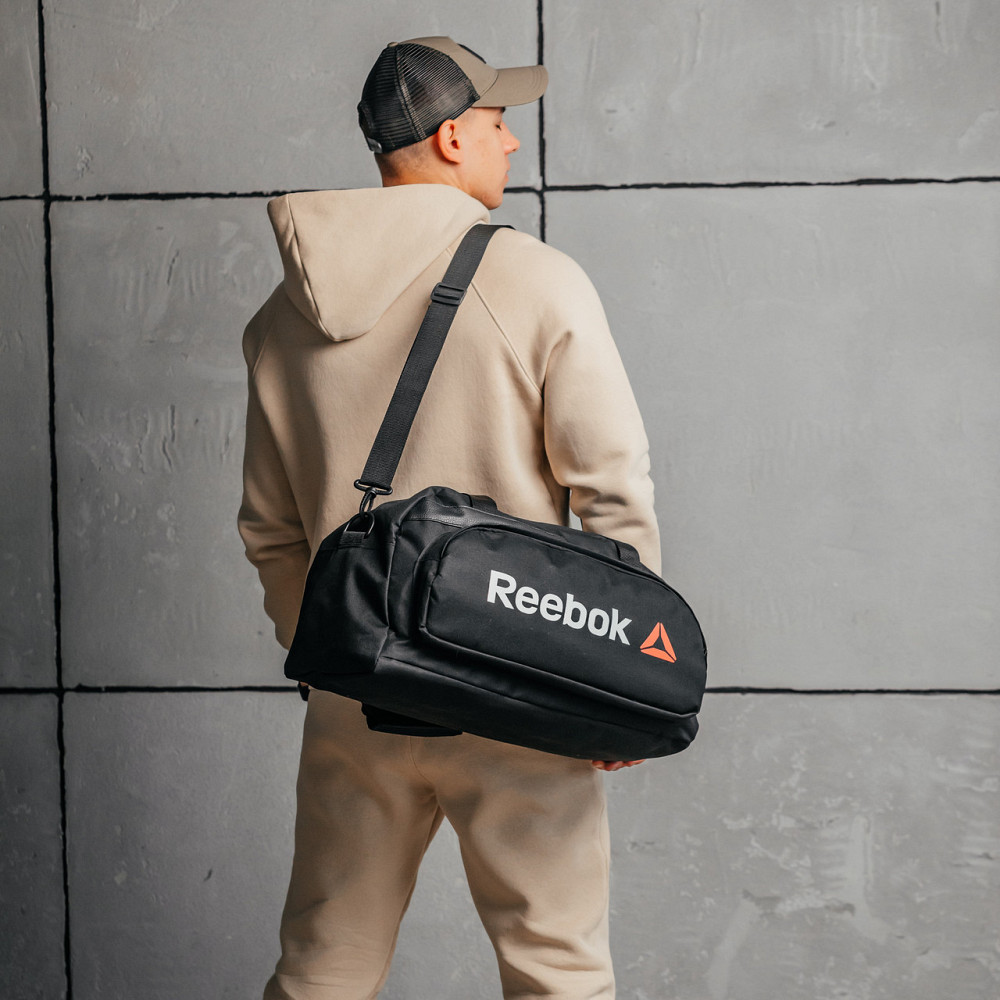 Дорожня сумка Смуга Білий Рібок чоловіча для подорожей чорна 50*26*20 см, спортивна сумка чоловічаMasterSem Київ - фото 2