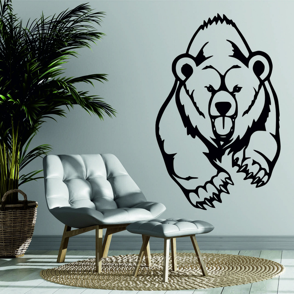 Декоративне настінне Панно «Ведмідь» Декор на стену 90*57 см, Чорний Київ - фото 2