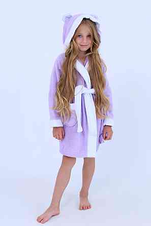 Халат дитячий Ideal Textile махровий з капюшоном Ліловий (56860473) Чернівці