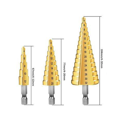 Набір ступінчастих свердел 4-32 мм DoVVALT 8566, 3 шт. Винница - изображение 2