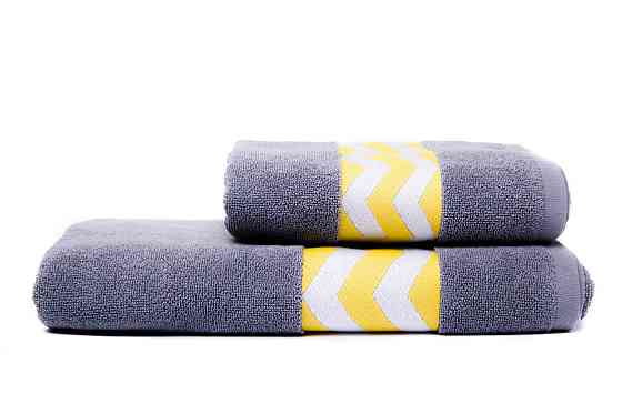 Комплект махровых полотенец Ideal Textile с бордюром 2 шт (50х90см + 70х140см) Сірий Черновцы