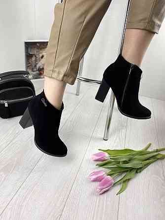 Жіночі черевики 95 чорні натуральна замша висота каблука 9см розміри 37-40 (1114) Коломия