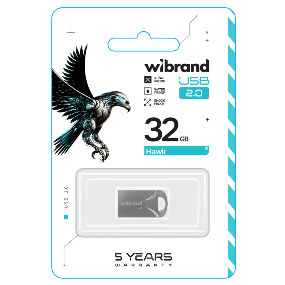 Flash Wibrand USB 2.0 Hawk 32Gb Silver (WI2.0/HA32M1S) Київ - фото 2