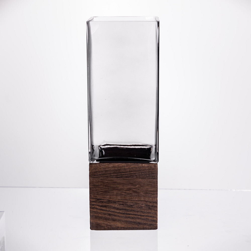 Yiwu Ваза для квітів квадратна скляна 10×10×30 (см) декоративна HP-19-160-4 Коломия - фото 2