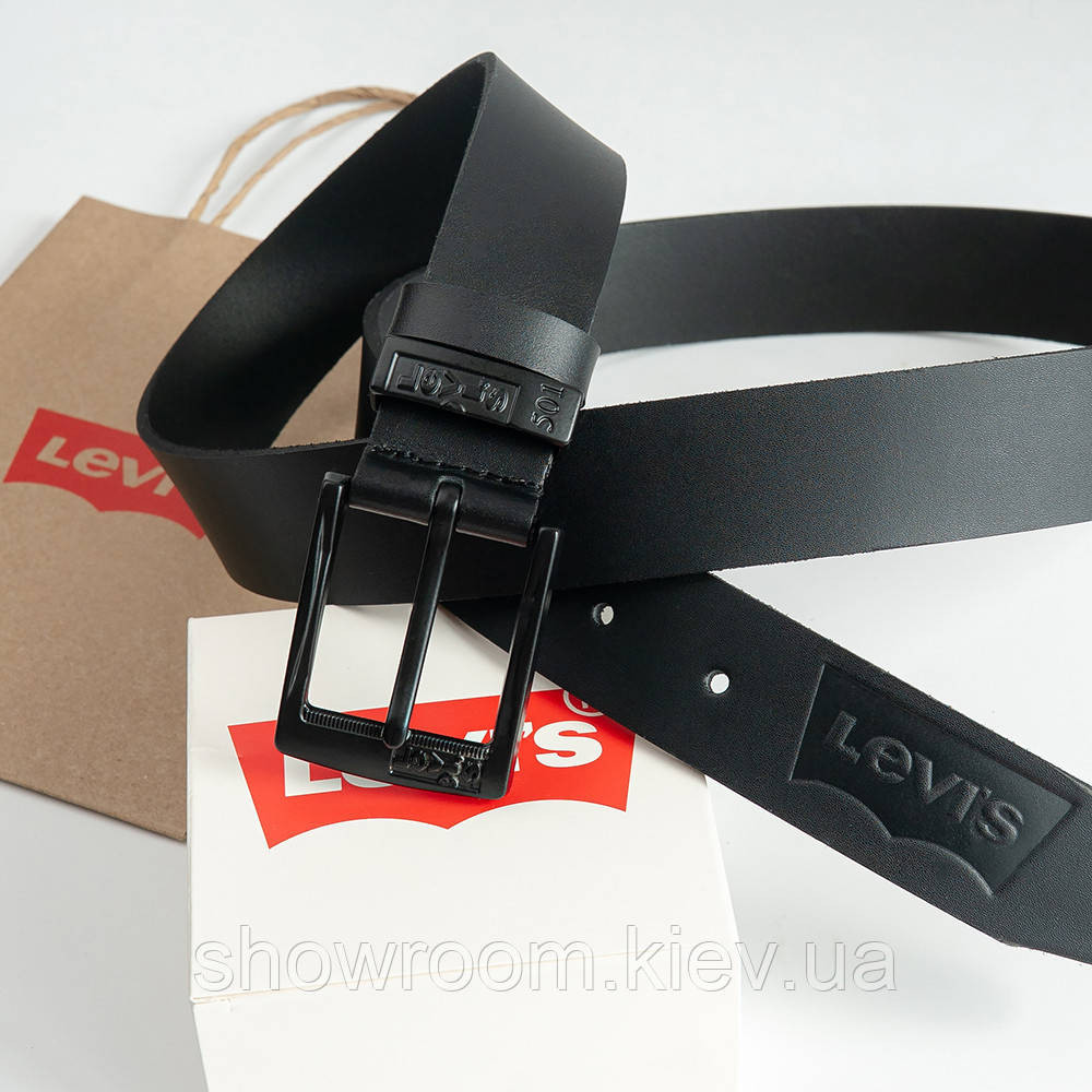 Чоловічий шкіряний брендовий ремінь Levis (501) Київ - фото 1