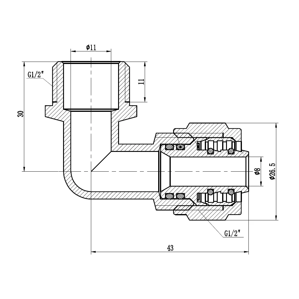 Куточок обтискний Thermo Alliance Forte 16х1/2" НР SF175W1615 Київ - фото 9