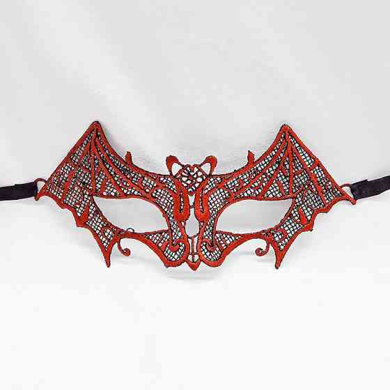 Маска із тканини на обличчя Кажан карнавальна 24 на 9 см червоний Київ