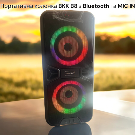 Портативная колонка BKK B8 с Bluetooth и входом для микрофона, мощный звук и компактный дизайн Киев