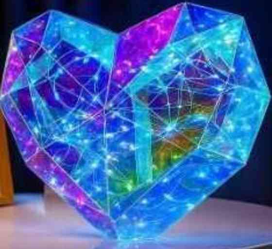 Ночник 3D сердца с эффектом голограмы USB Светильник Ночник сердечко. Харьков