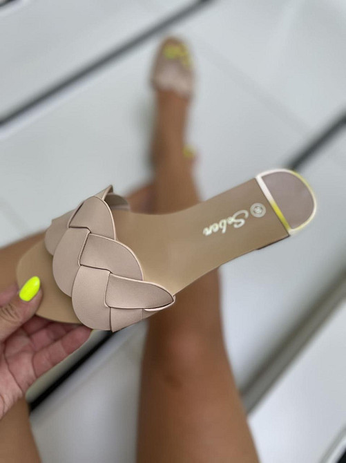 Seben Жіночі шльопанці, штучна шкіра, на низькому ходу бежеві літні Seben T125-3 р. 38-41 Коломыя - изображение 2