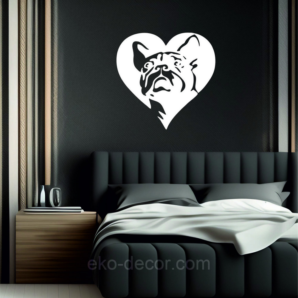 Декоративне настінне Панно «Французький  бульдог», Декор на стіну 90*69 см, Білий Київ - фото 6